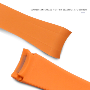 Correa de reloj de caucho natural naranja de 21 mm con interfaz curva y hebilla plegable, especial para Explorer II - Product Image 6
