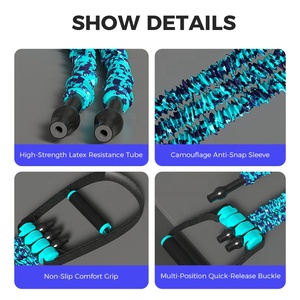 All'ingrosso Multi-funzione portatile Cross Fit Fitness esercizio <span class=keywords><strong>elastico</strong></span> espansore petto Anti-Snap manicotto in Nylon resistenza allenamento - Product Image 4