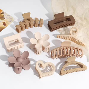 Pinzas de Pelo de Plástico de Color Sólido al por Mayor, Pinzas de Cocodrilo Estilo Coreano, Pinza de Pelo con Diseño de Flor para Mujeres y Niñas - Product Image 1