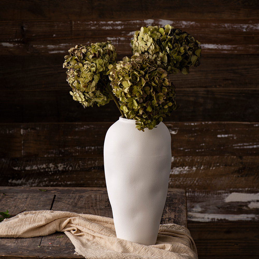Nordic Vintage White Ceramic Flower Vase Set of 3 Pieces