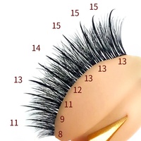 Private Label Ventilateurs individuels préfabriqués plus longs 0.07mm Wispy Spikes Lashes