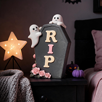 Squelette d'Halloween en résine dans un cercueil, décoration d'intérieur ange