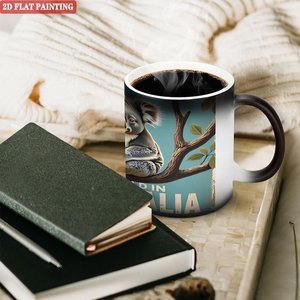 Mug à sublimation vierge pour presse à chaud, noir givré, 11 oz, en céramique, sensible à la chaleur, idéal pour cadeau - Product Image 3