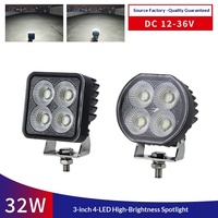 Phare LED haute luminosité de 3 pouces, étanche, pour montant A, DC12-36V, pour pare-chocs avant de moto et 4x4