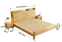 Lit de rangement en bois massif, vente en gros d'usine, mobilier de chambre moderne, mobilier de villa et d'hôtel, ensemble de lit de rangement en bois