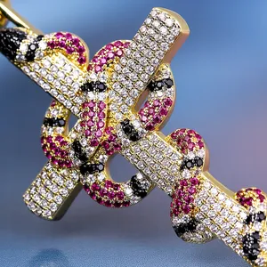 Collana con ciondolo a croce serpente corallo KRKC, spedizione diretta dalla Cina, servizio 1 pezzo - Product Image 3