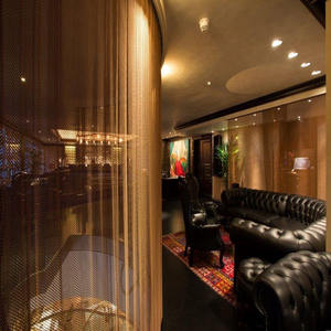 Logam Aluminium dekoratif kawat perapian jaring melengkung rantai air tirai dinding arsitektur baja Drap - Product Image 2