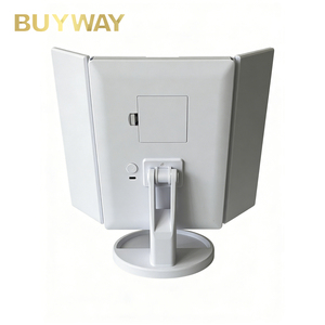 LED三面鏡 コンパクトミラー 調光可能 明るさ調節可能 拡大鏡付き 光付き 充電式 折りたたみ式 化粧鏡 - Product Image 2