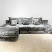 Canapé-lit modulaire carré extensible et pliable MYUZ en tissu, design moderne, garnissage confortable en éponge, pour salon et salle de sport