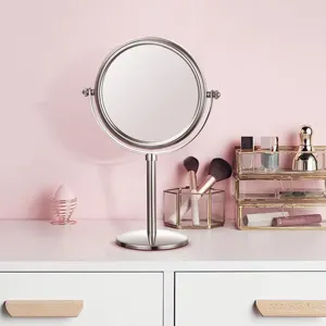 Manufacturer Of Double-sided Metal Makeup Mirror Luxury Bedroom Desktop Makeup Mirror Custom Female Makeup Mirror