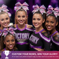 Noeuds de cheerleading métalliques scintillants en stock, prêts pour la compétition All Star, expédition immédiate |   Logo personnalisé OEM, faible MOQ, usine vérifiée
