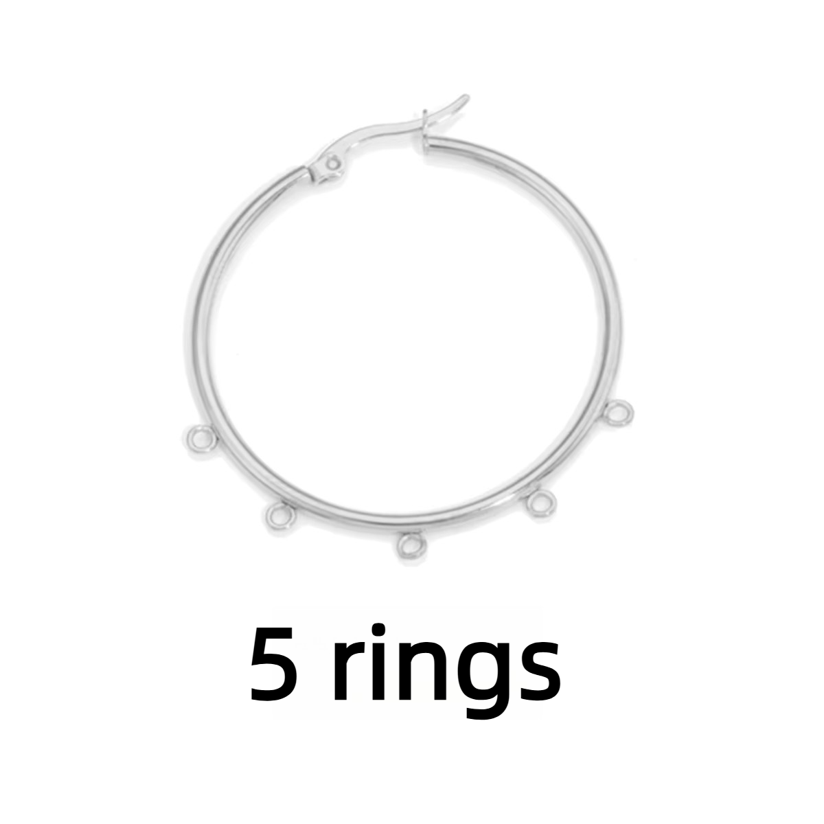 Avec 5 anneaux - couleur argent acier [simple 2,9g]