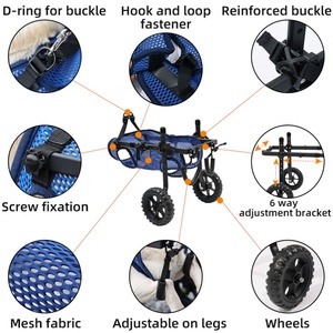 Chariot de fauteuil roulant réglable et écologique pour chiens et chats âgés pour la formation et le comportement des animaux de compagnie pour tout animal - Product Image 3