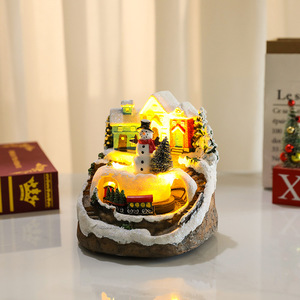 Dropshipping Shopify Musical Rotating Resin Christmas <b>Tree</b> Decor With <b>Light</b> <b>Up</b> Function Holiday Gift Ornament - Product Image 4