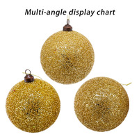 Boule de Noël artisanale de luxe avec paillettes dorées et or rose intégrées, ornement suspendu pour arbre de Noël, boule épaisse, décoration de fête festive