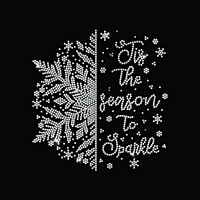 Dernier design flocon de neige, transfert de strass, vinyle thermocollant de haute qualité pour T-shirt, vente en gros