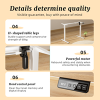 Bureau Ergonomique S11 Monomoteur de Haute Qualité pour Position Assise et Debout, Bureau Informatique Réglable en Hauteur