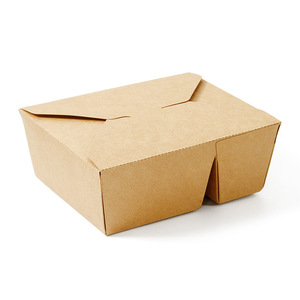 Personalizado desechable negro o comida <span class=keywords><strong>Sushi</strong></span> Kraft marrón reciclable impermeable embalaje de alimentos fiambrera de papel para alimentos - Product Image 3