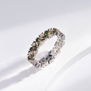 Bague en argent sterling 925 personnalisée avec émail en forme d'œil, géométrique, unisexe, bijoux de luxe pour tous les jours, avec zirconiums cubiques, pour filles - Product Image 5