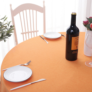 Tovaglia rotonda attillata da pranzo personalizzata per 10 persone tovaglia <span class=keywords><strong>arancione</strong></span> in poliestere a trama semplice tovaglia romantica in tessuto per matrimoni - Product Image 3