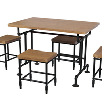 Vente flash - Ensemble de table et de chaises à manger en bois moderne et pas cher pour les salles à manger de villas avec design personnalisable