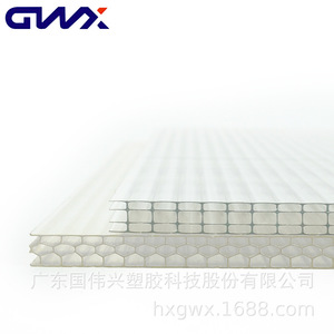 Gwx Transparent Polycarbonate Sun Panel Double Layer Honeycomb Grid 5800mm Customizable Length For Sunshade Rainproof - Product Image 1