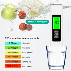 Testeur numérique de qualité de l'eau TDS 0-9990 PPM avec écran LCD rétroéclairé pour piscines, eau potable et aquariums - Product Image 4