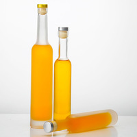 Botol Anggur Kaca Silinder Transparan 200ml dengan Tutup Gabus, Botol Minuman Keras Mini, Promosi, 100pcs