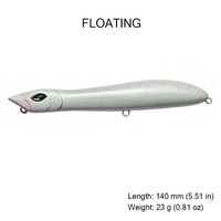 Leurre dur flottant imprimé OEM 140mm 23g Popper pour pêche en surface, pour achigan, brochet, perche, snapper, truite, en mer et en bateau, en ABS