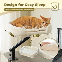 360 °   Lit de bureau pour chat rotatif et réglable avec nid douillet, fixation sur bureau, hamac robuste pour chat pour table