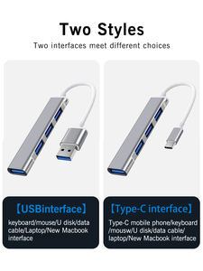 Station d'accueil <span class=keywords><strong>USB</strong></span> 3.0 en aluminium 4-en-1 pour <span class=keywords><strong>C</strong></span> vers <span class=keywords><strong>C</strong></span> et A vers A, 4 ports de charge et transfert de données - Product Image 6
