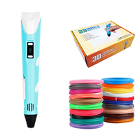 Pena Printer 3D Anak Laris Manis Otomatis dengan USB, Set Pena 3D dengan 3M*3 Warna PLA