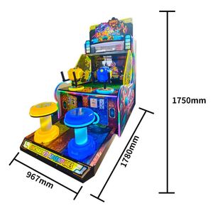 New Indoor Children's Double Water Shooting Machine Seat with Wooden <b>Box</b> Acrylic Coin-operated Entertainment Ages 3+ - Product Image 4