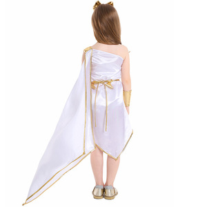 Disfraz de Diosa Griega para Niñas, Vestido Blanco de un Solo Hombro con Capa, Cosplay de Halloween - Product Image 4