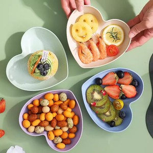Juego de platos para servir en forma de corazón, 6 piezas, vajilla duradera multicolor para frutas, aperitivos, regalo para fiestas - Product Image 3