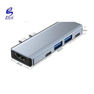 Adaptor multifungsi 2102 PD100W, hub usb ganda 4K hub Tipe C ke usb, stasiun Dok laptop