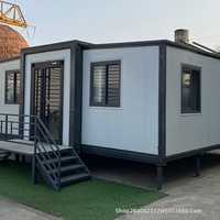 Maison mobile à double aile extensible de 20 pieds, panneaux sandwich EPS, entièrement finie, style ferme moderne du milieu du siècle, petite maison, fournie directement par l'usine
