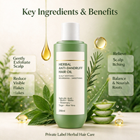 Minyak Rambut Herbal Anti-Ketombe, Menghaluskan, Membersihkan Kulit Kepala, Menghilangkan Ketombe, Meredakan Gatal, Melembapkan, Menutrisi Rambut