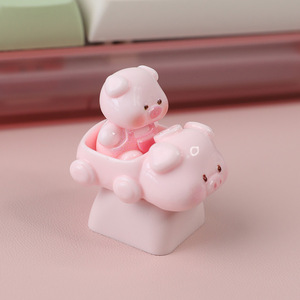 Cross-border Hot Sale Fliggy Mechanical <strong>Keyboard</strong> <strong>Cap</strong> Personalized Cute Pink Pig Cross Shaft Decompression Keycap Blind Box Made - Product Image 6