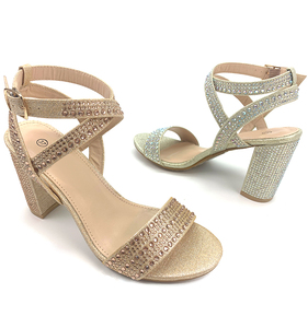 Nuovi tacchi estivi di medie dimensioni per donna con trapano chic e comodi sandali principessa con tacco basso a punta aperta - Product Image 4