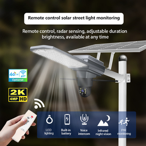 An ninh không dây Camera CCTV tầm nhìn ban đêm dẫn ánh sáng được xây dựng trong còi báo động 4G Thẻ Sim ngoài trời ánh sáng đường phố nhà vườn năng lượng mặt trời đám mây - Product Image 6