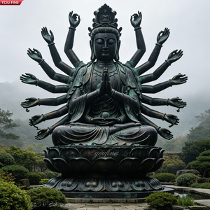 YOUFINE Statue de <span class=keywords><strong>Bouddha</strong></span> Maitreya en Bronze Coulé, <span class=keywords><strong>Bouddha</strong></span> Joyeux aux Oreilles Généreuses, Sculpture Artistique pour Ornement de Zone Artistique de Parc Industriel Créatif - Product Image 5