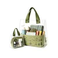 Sac fourre-tout en plastique imperméable pliable à double couche épaissie, sac à main isotherme