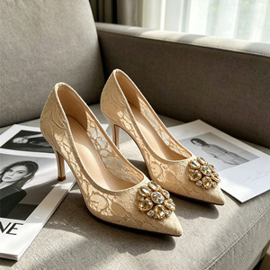 <span class=keywords><strong>Zapatos</strong></span> de Tacón Alto con Punta en Pico y Flores de Pedrería en Color <span class=keywords><strong>Verde</strong></span> <span class=keywords><strong>Esmeralda</strong></span>, <span class=keywords><strong>Zapatos</strong></span> de Vestir de Noche con Malla Transparente para Mujer - Product Image 2