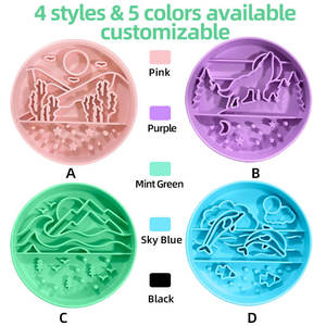 Tazón Personalizado para Perros con Cuatro Diseños, Tazón de Alimentación Lenta, Apto para Lavavajillas y Microondas, Tazón de Silicona con Diseño Antideslizante - Product Image 5