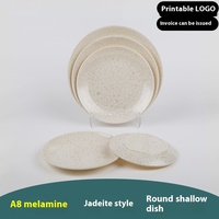 Assiette jetable en mélamine imitation porcelaine Jade Classic, pour fête, buffet, restaurant de fondue, snack, restauration rapide, usage commercial