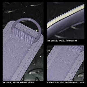 Logo personnalisé Anneau en D rembourré en néoprène Sangles de <span class=keywords><strong>cheville</strong></span> bleues pour haltérophilie Fitness pour machines à câble de gymnastique - Product Image 5