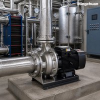 Pompe à eau horizontale entièrement automatique haute pression en acier inoxydable MINGCHUAN 16 bars avec raccord à bride pour bâtiments commerciaux