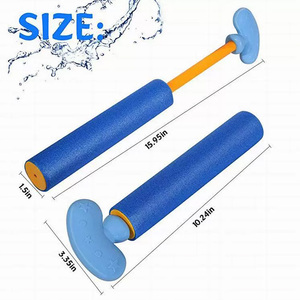 Pistolet à eau bleu avec buse verte, jouet en plastique pour enfants, jeu d'été en plein air - Product Image 4