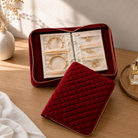 Pochette à bijoux mignonne en velours avec fermeture éclair, sac à bijoux de voyage, rangement pour accessoires, étui à bijoux en velours avec fermeture éclair et logo personnalisé